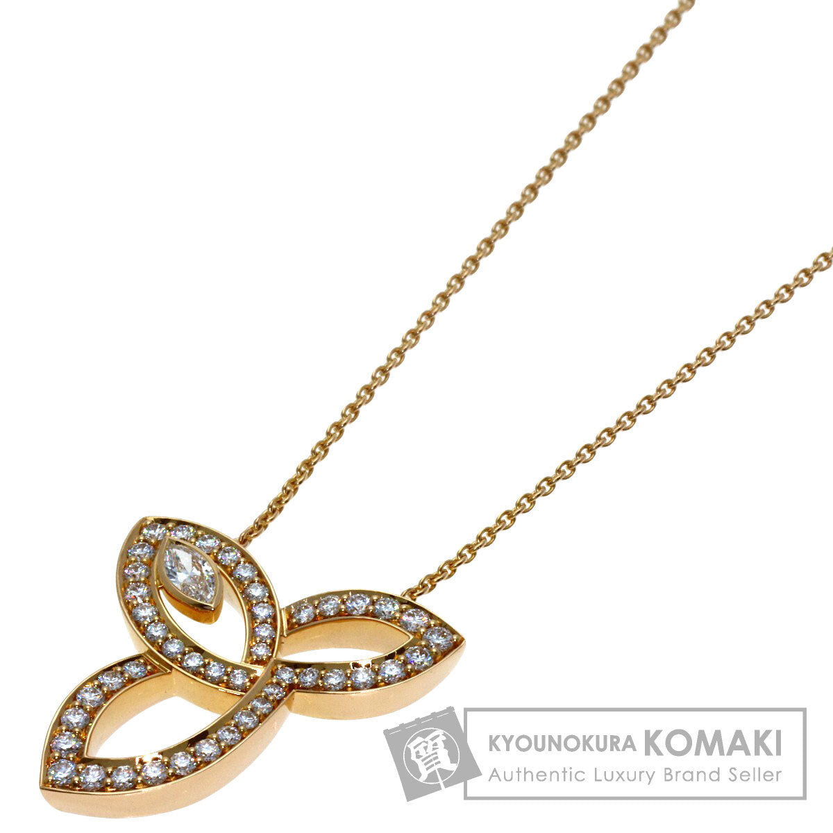 HARRY WINSTON Lily Cluster Diamond PEDRMQRFLC Necklace K18 Pink Gold Ladies [Used]