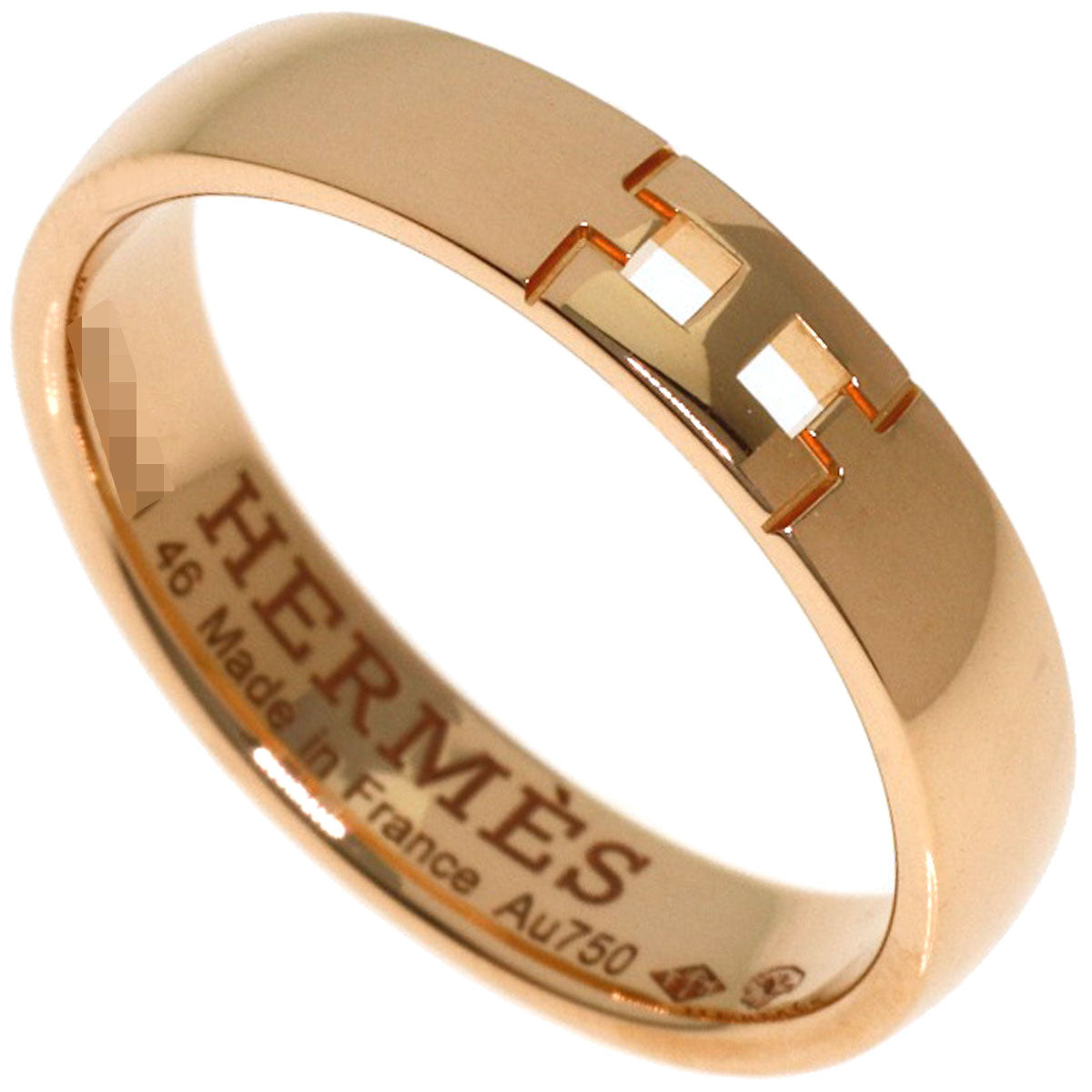 HERMES Ever Hercules #46 Ring K18 Pink Gold Ladies [Used]