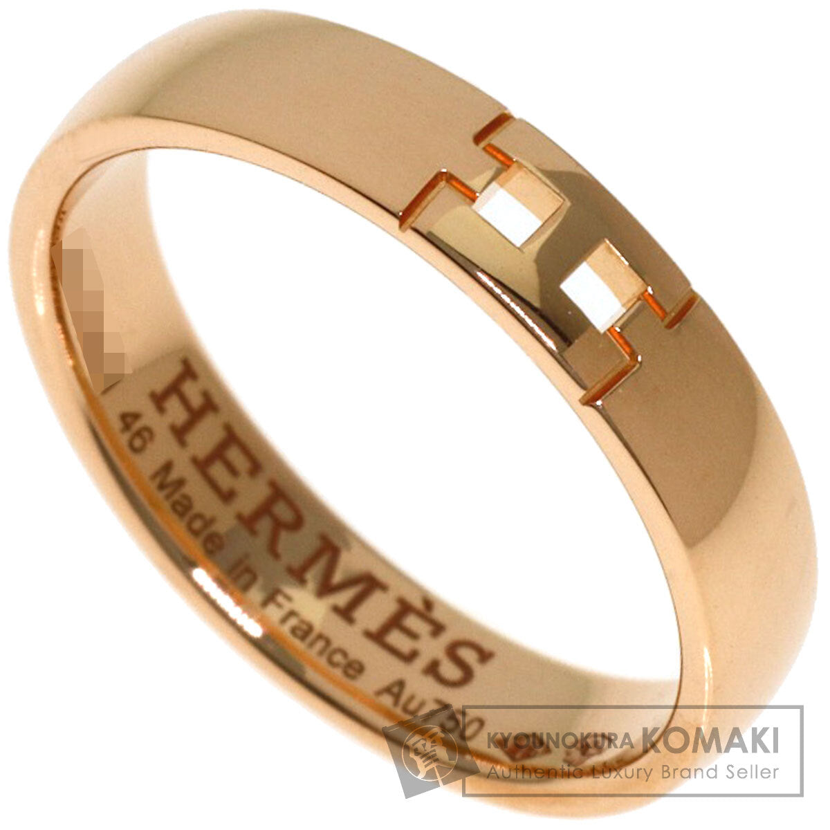 HERMES Ever Hercules #46 Ring K18 Pink Gold Ladies [Used]