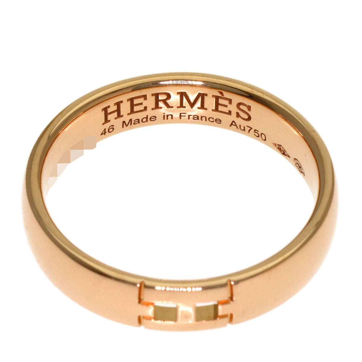 HERMES Ever Hercules #46 Ring K18 Pink Gold Ladies [Used]