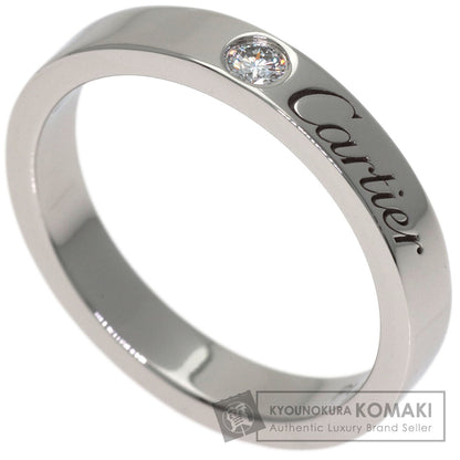CARTIER Engraved 1P Diamond # 48 Ring Platinum PT950 Ladies [Used]