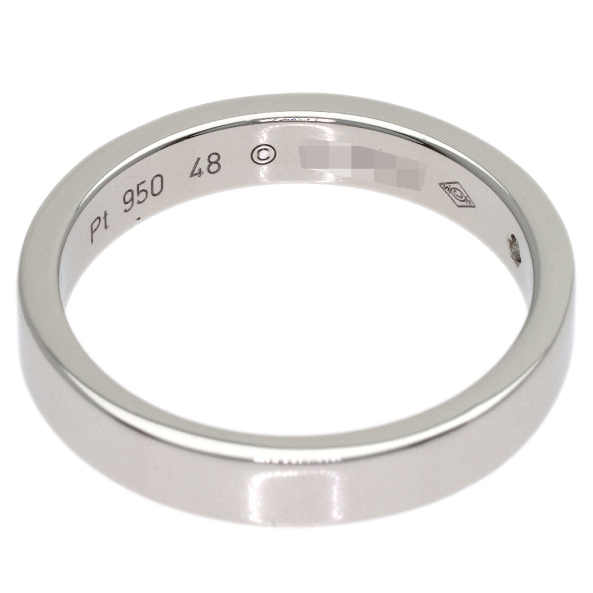 CARTIER Engraved 1P Diamond # 48 Ring Platinum PT950 Ladies [Used]