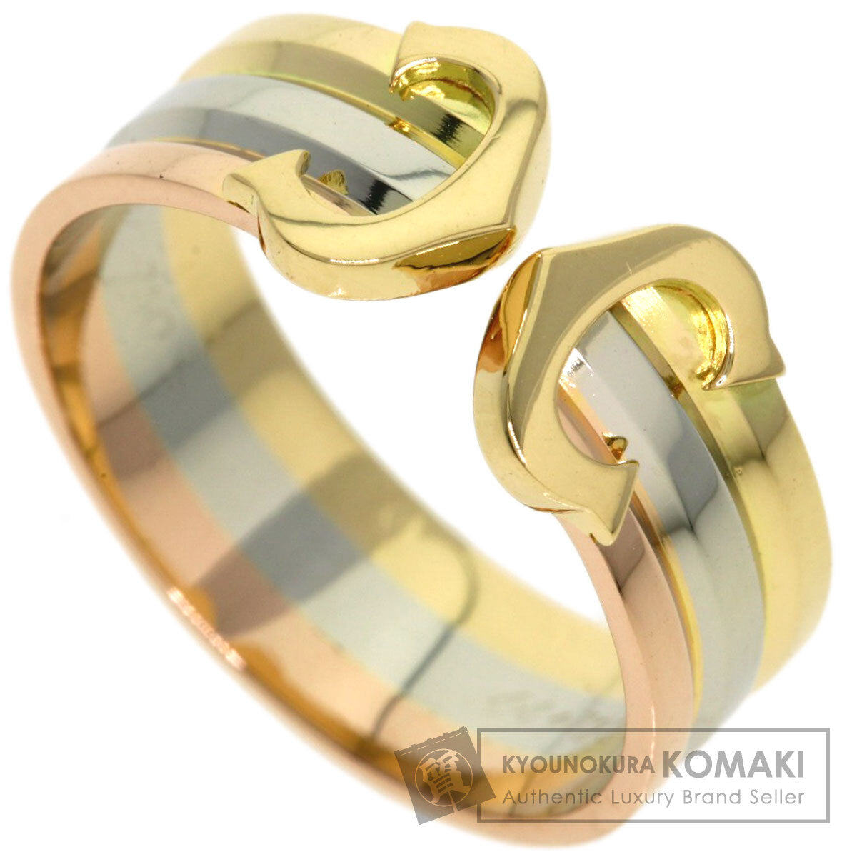 CARTIER 2C SM #50 Ring K18 Yellow Gold K18 White GoldLadies [Used]