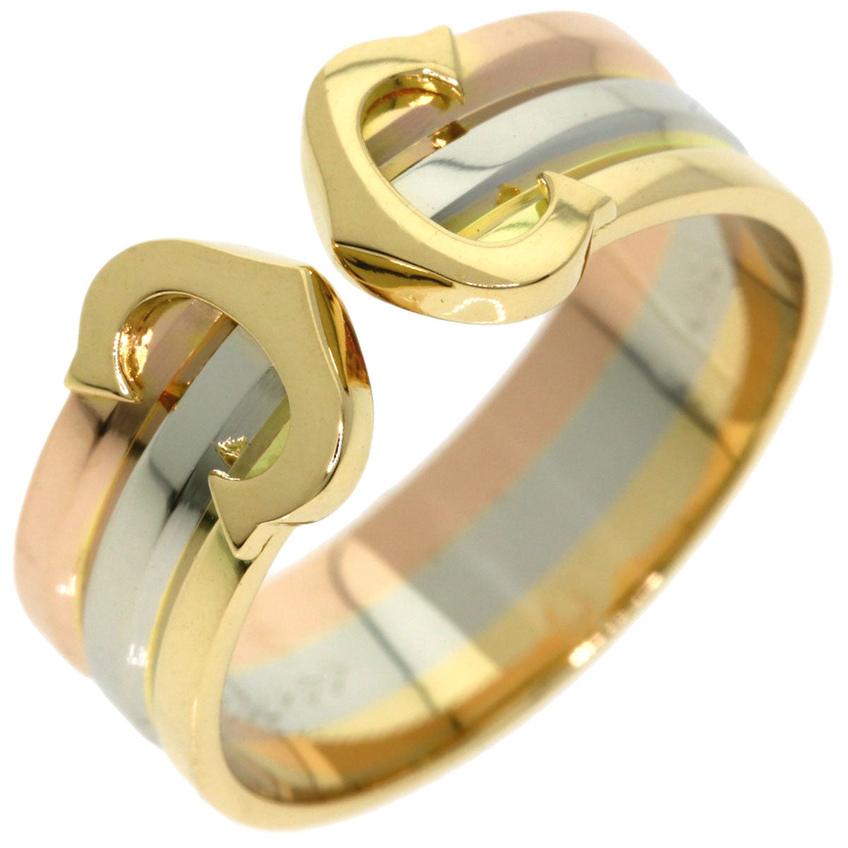 CARTIER 2C SM #50 Ring K18 Yellow Gold K18 White GoldLadies [Used]