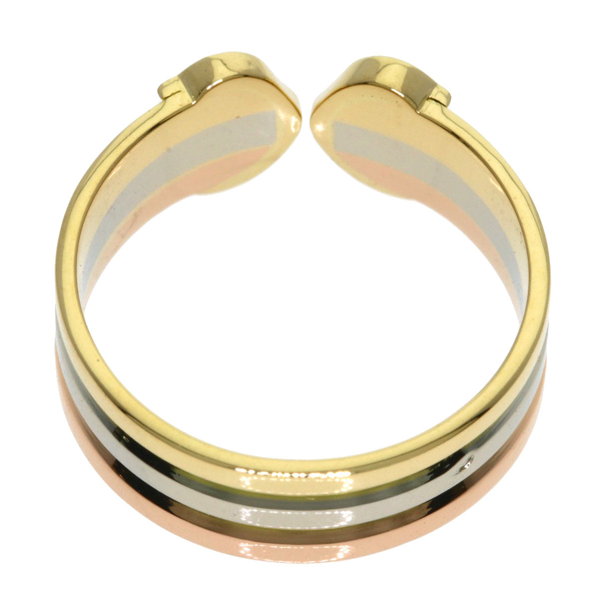 CARTIER 2C SM #50 Ring K18 Yellow Gold K18 White GoldLadies [Used]