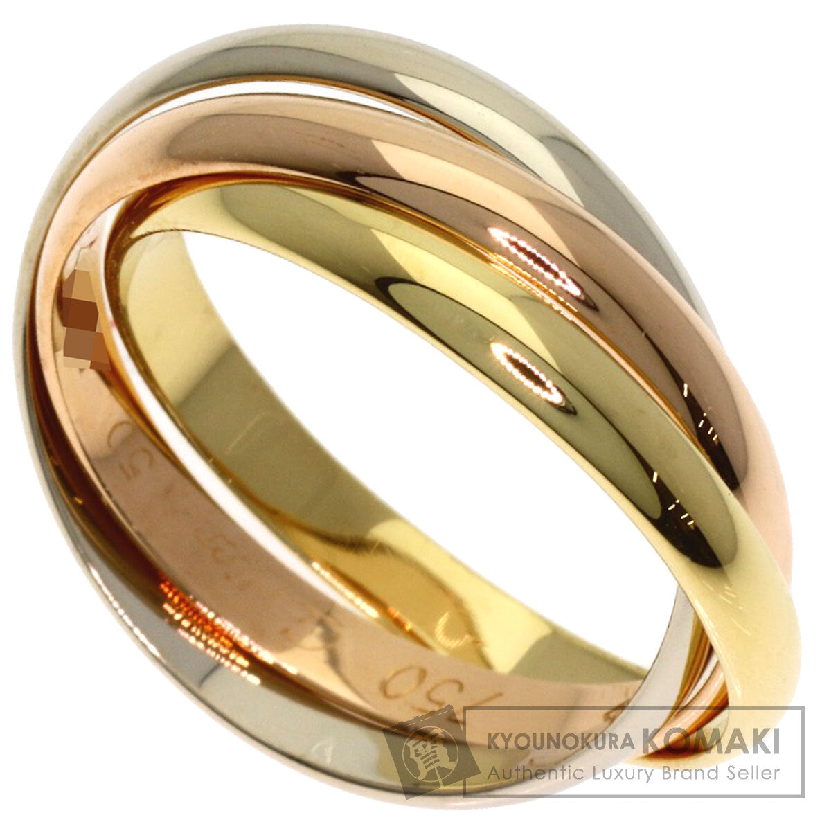 CARTIER Trinity SM #50 Ring K18 Yellow Gold 18K Pink GoldLadies [Used]