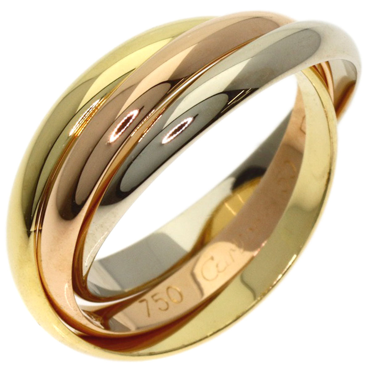 CARTIER Trinity SM #50 Ring K18 Yellow Gold 18K Pink GoldLadies [Used]