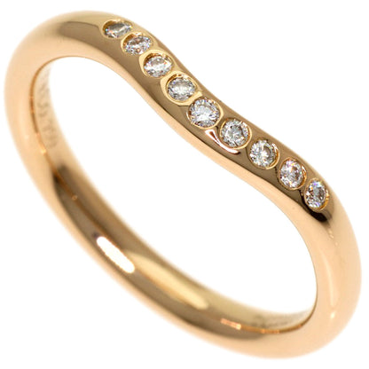 TIFFANY&Co. Curved band Diamond Ring K18 Pink Gold Ladies [Used]