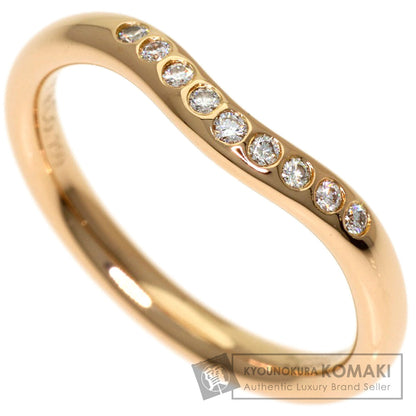 TIFFANY&Co. Curved band Diamond Ring K18 Pink Gold Ladies [Used]