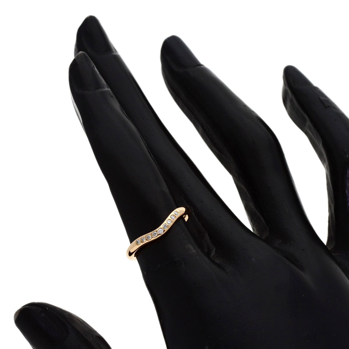 TIFFANY&Co. Curved band Diamond Ring K18 Pink Gold Ladies [Used]
