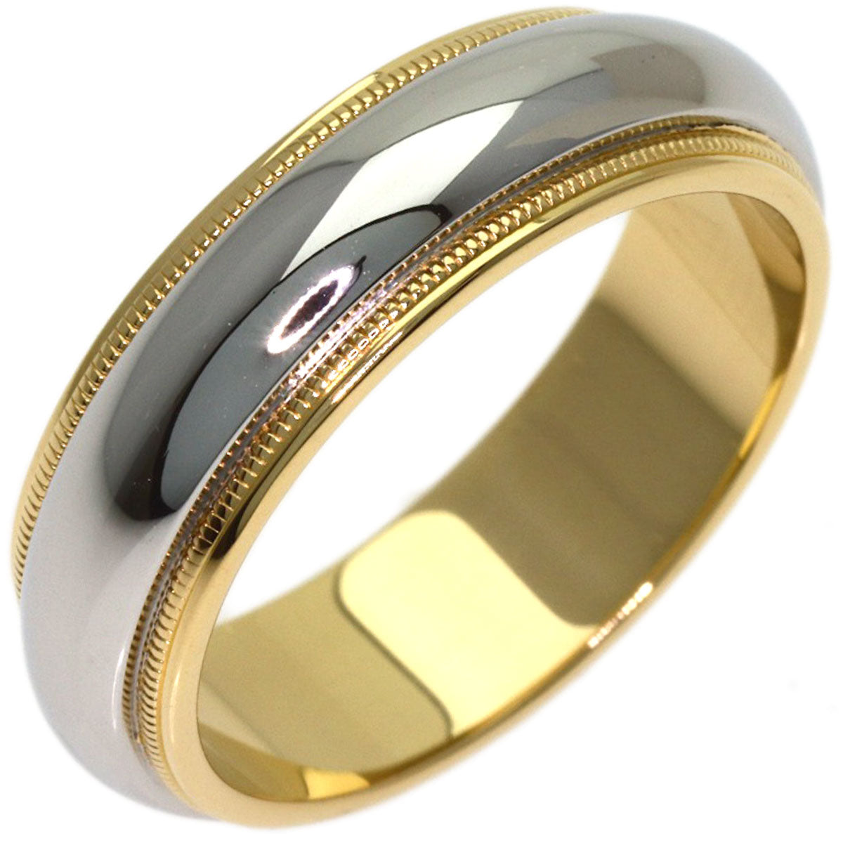 TIFFANY&Co. Milgrain Ring K18 Yellow Gold PT950Ladies [Used]