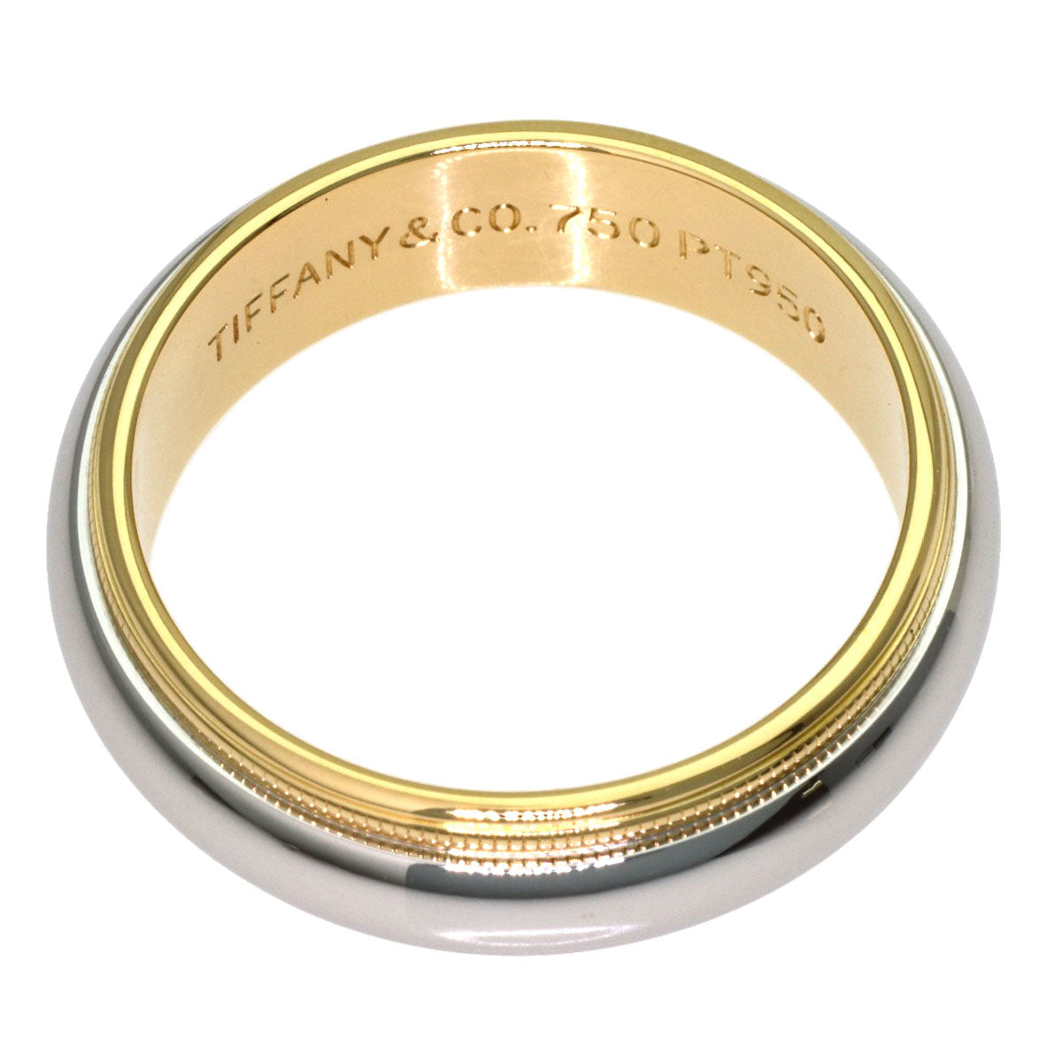 TIFFANY&Co. Milgrain Ring K18 Yellow Gold PT950Ladies [Used]