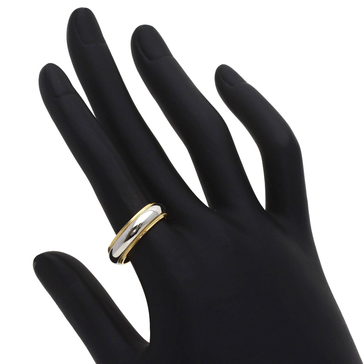 TIFFANY&Co. Milgrain Ring K18 Yellow Gold PT950Ladies [Used]