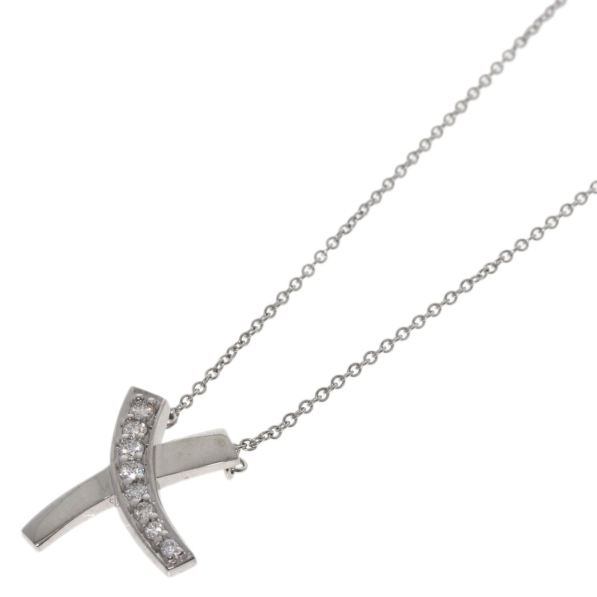 TIFFANY&Co. Kiss Diamond Necklace K18 White Gold Ladies [Used]