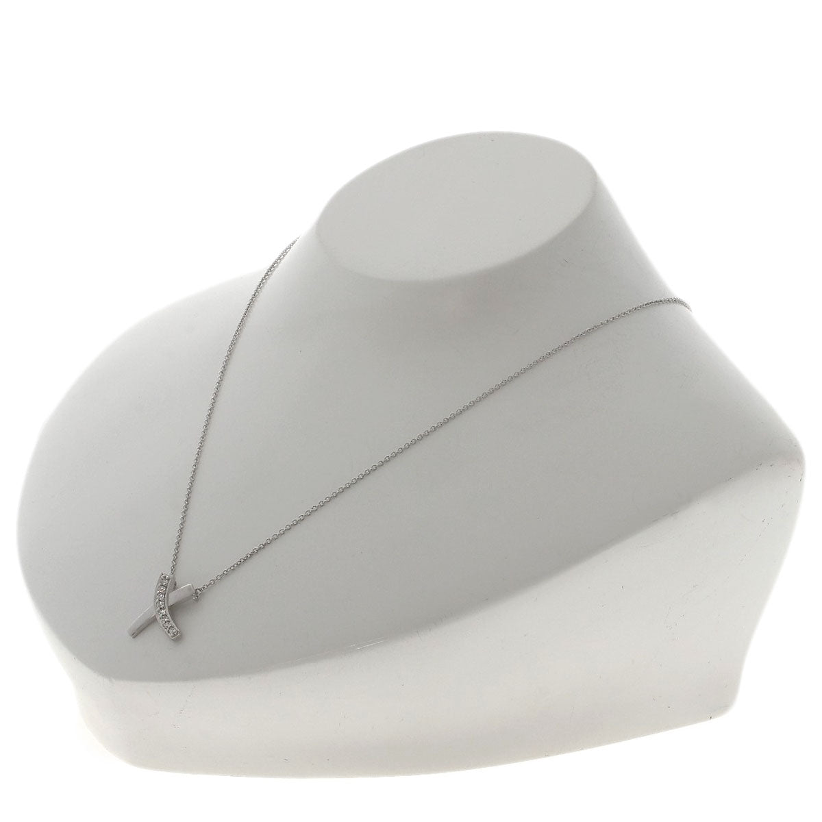 TIFFANY&Co. Kiss Diamond Necklace K18 White Gold Ladies [Used]