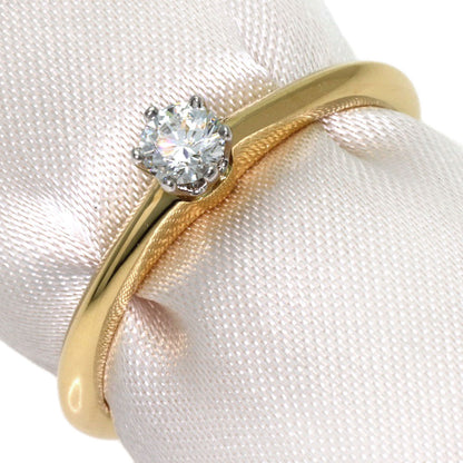 TIFFANY&Co. Solitaire 1P Diamond Ring K18 Yellow Gold PT950Ladies [Used]
