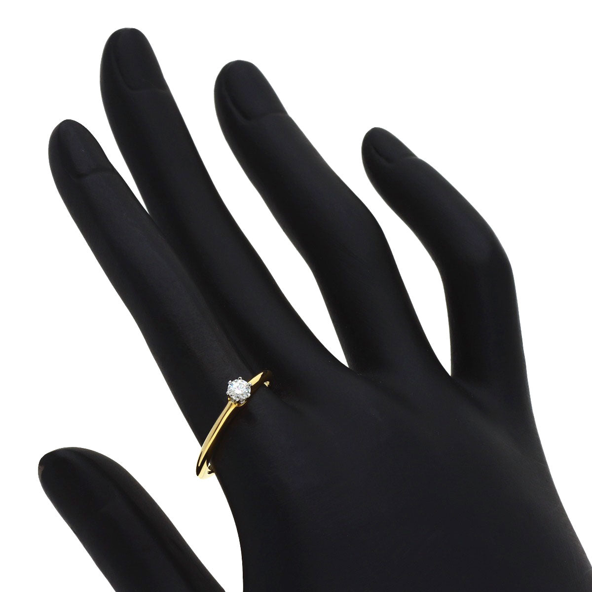 TIFFANY&Co. Solitaire 1P Diamond Ring K18 Yellow Gold PT950Ladies [Used]