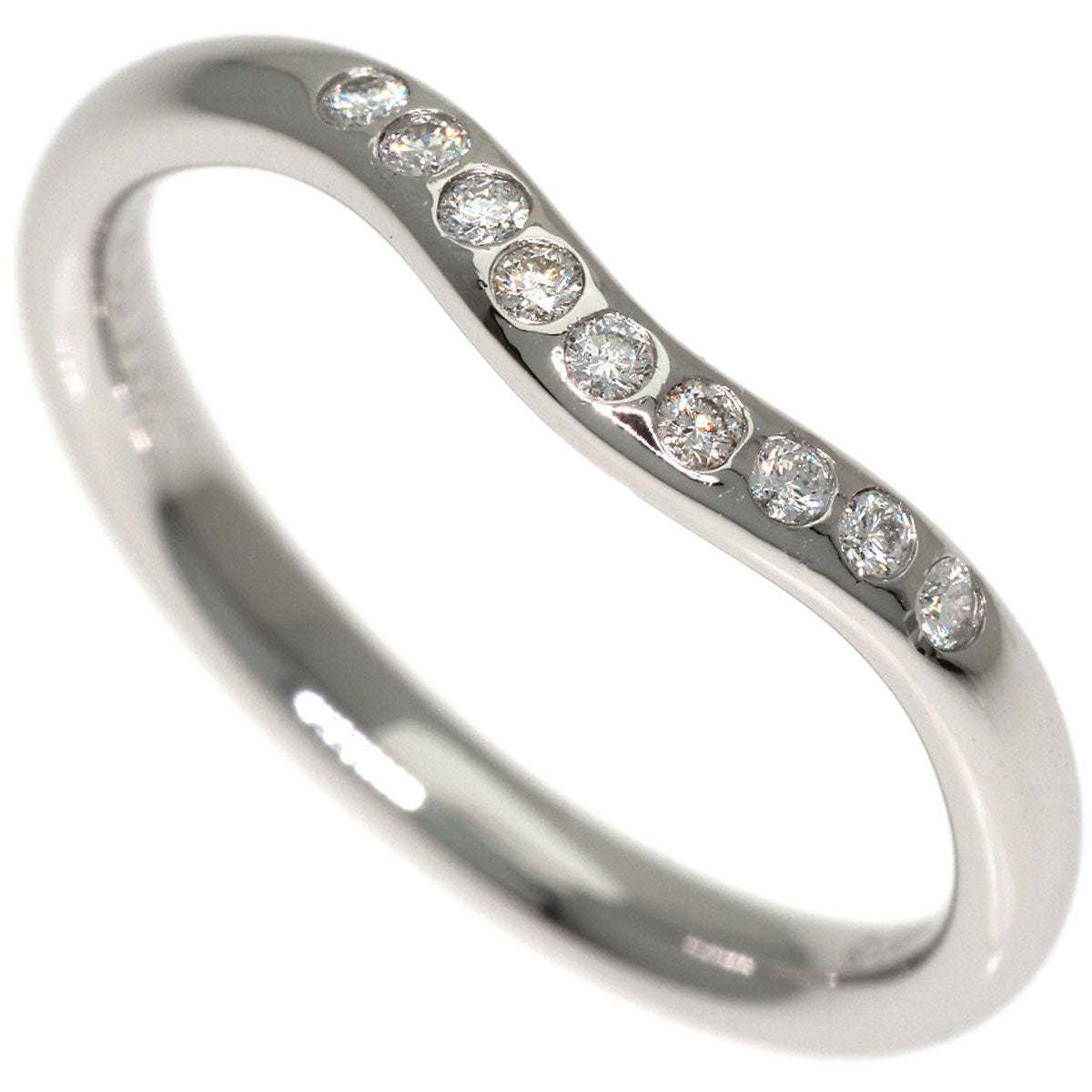 TIFFANY&Co. Curved band Diamond Ring Platinum PT950 Ladies [Used]