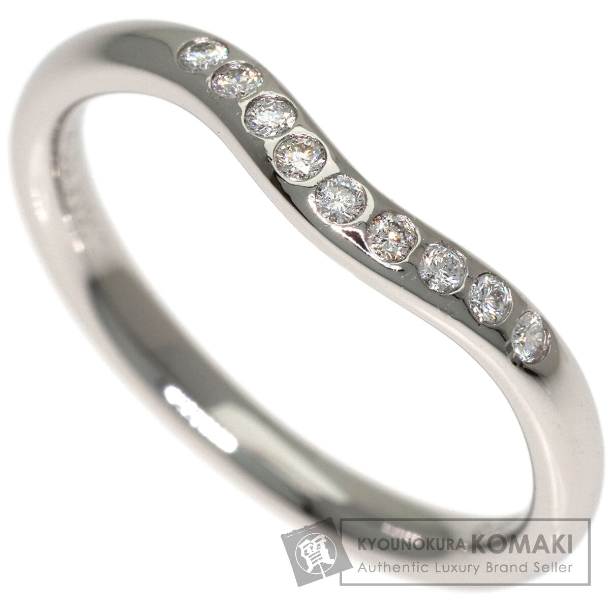 TIFFANY&Co. Curved band Diamond Ring Platinum PT950 Ladies [Used]