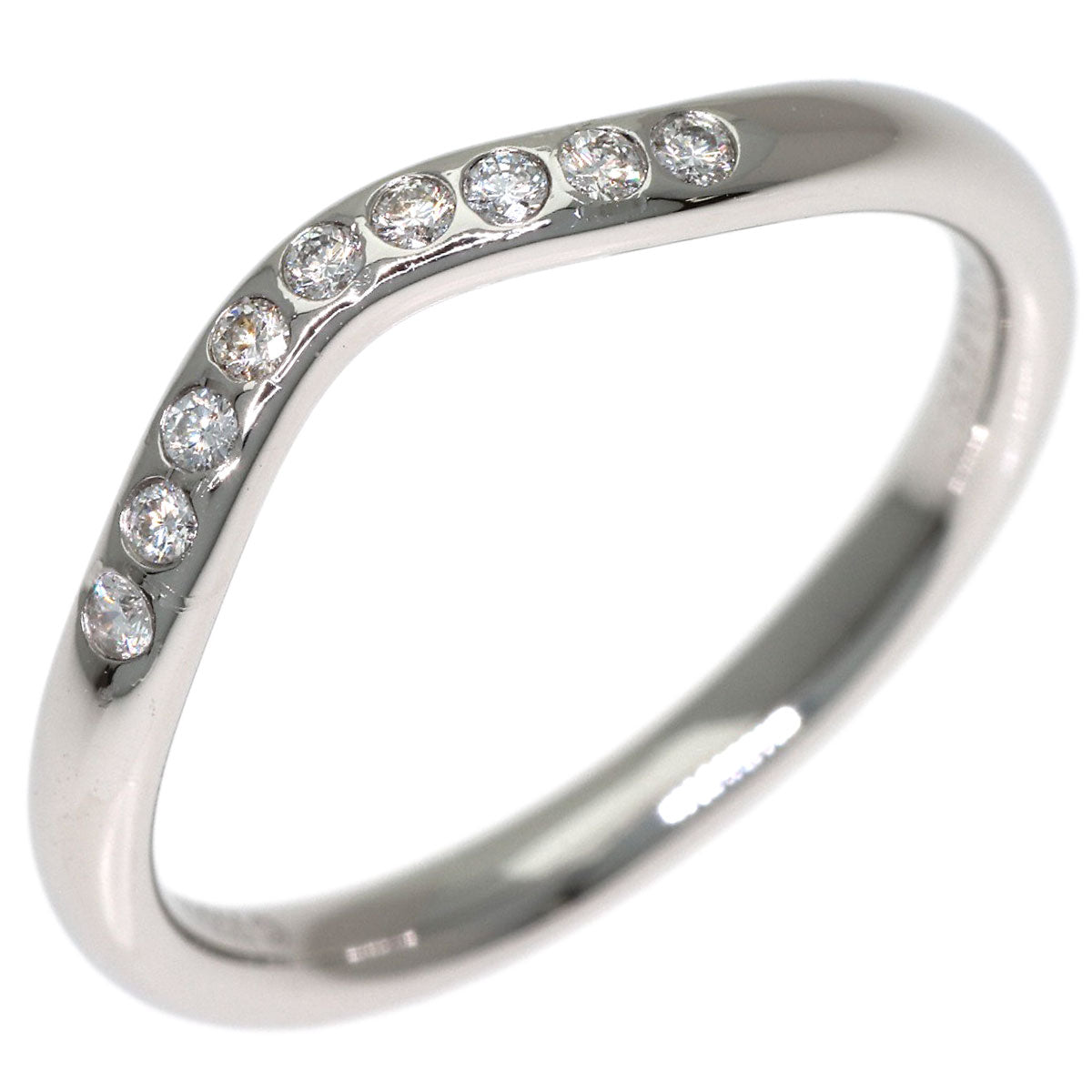 TIFFANY&Co. Curved band Diamond Ring Platinum PT950 Ladies [Used]