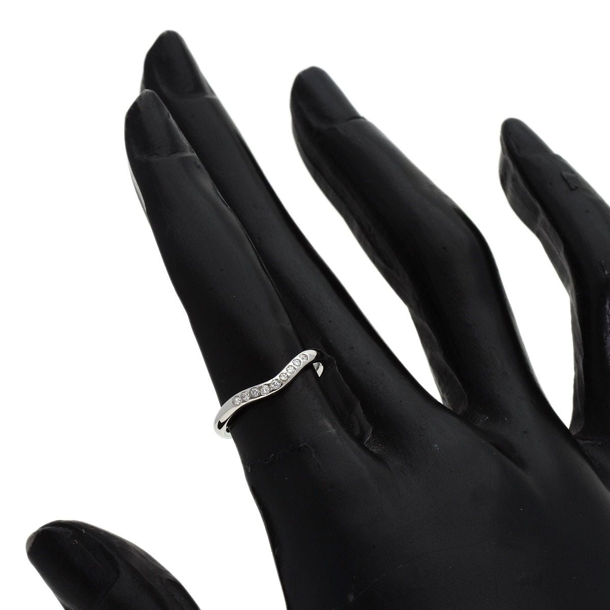TIFFANY&Co. Curved band Diamond Ring Platinum PT950 Ladies [Used]