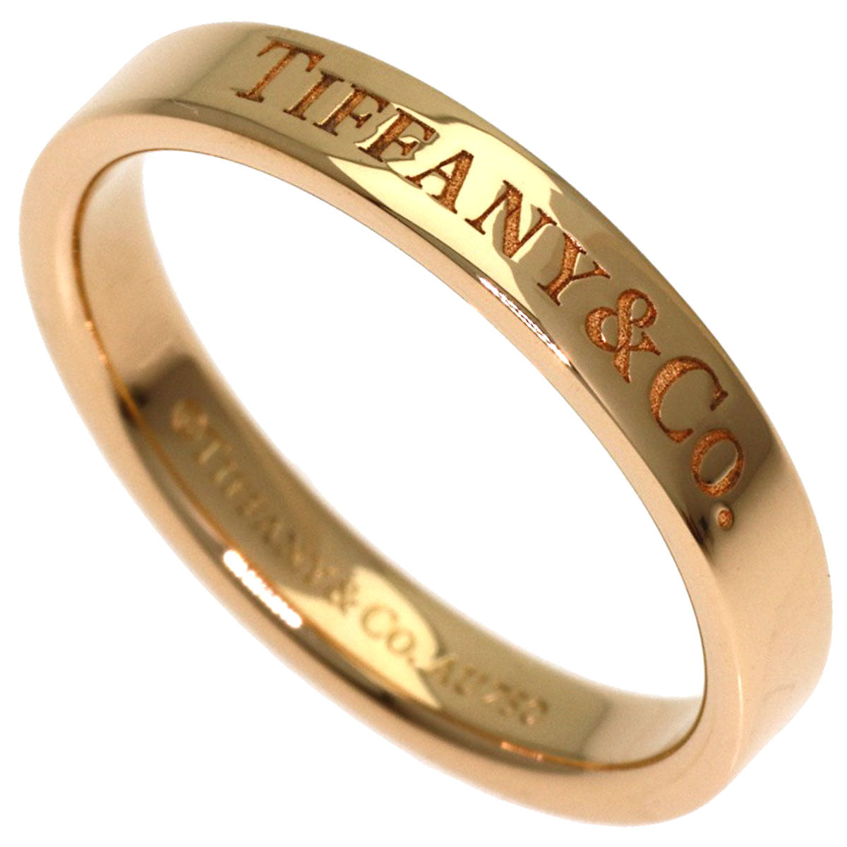 TIFFANY&Co. Flat band Ring K18 Pink Gold Ladies [Used]