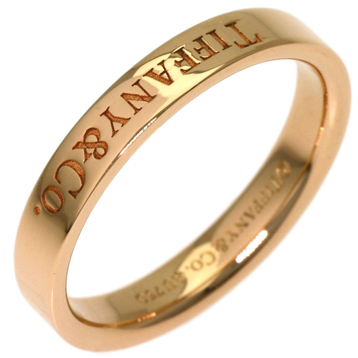 TIFFANY&Co. Flat band Ring K18 Pink Gold Ladies [Used]