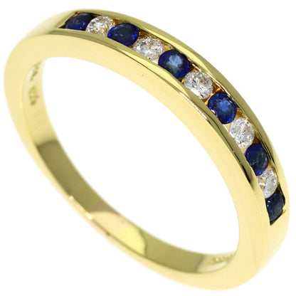 TIFFANY&Co. Half Eternity Sapphire Diamond Ring K18 Yellow Gold Ladies [Used]