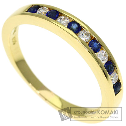 TIFFANY&Co. Half Eternity Sapphire Diamond Ring K18 Yellow Gold Ladies [Used]