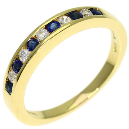 TIFFANY&Co. Half Eternity Sapphire Diamond Ring K18 Yellow Gold Ladies [Used]