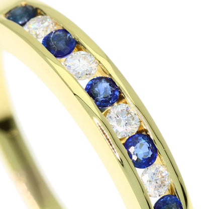 TIFFANY&Co. Half Eternity Sapphire Diamond Ring K18 Yellow Gold Ladies [Used]