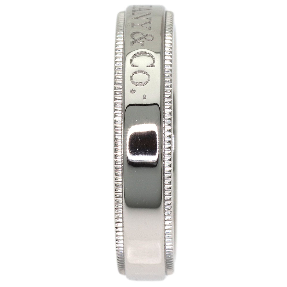 TIFFANY&Co. Milgrain Ring Platinum PT950 Ladies [Used]