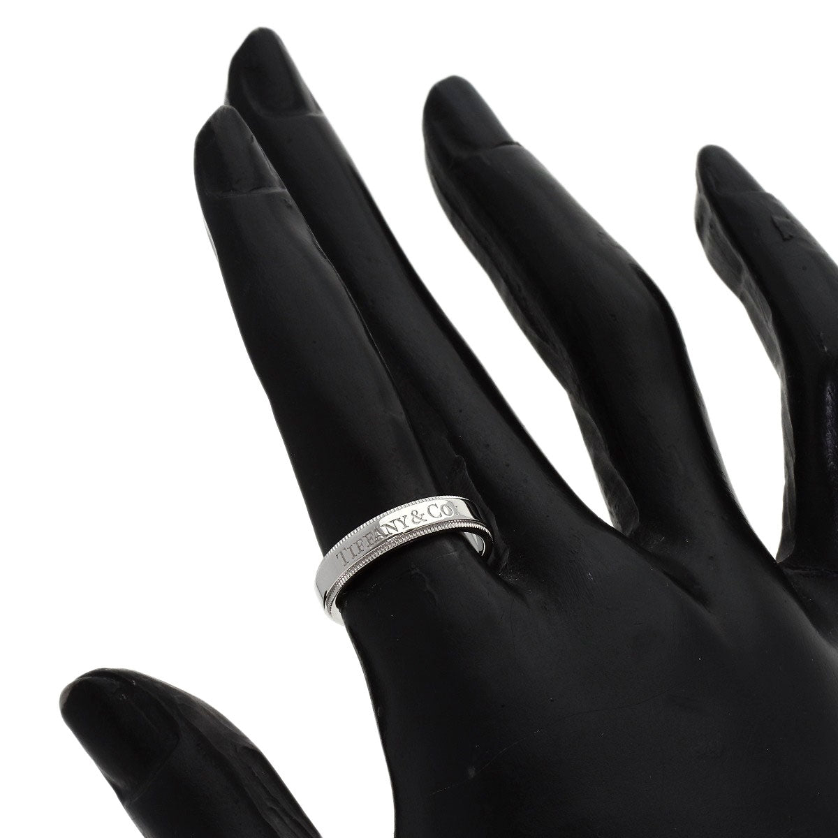 TIFFANY&Co. Milgrain Ring Platinum PT950 Ladies [Used]