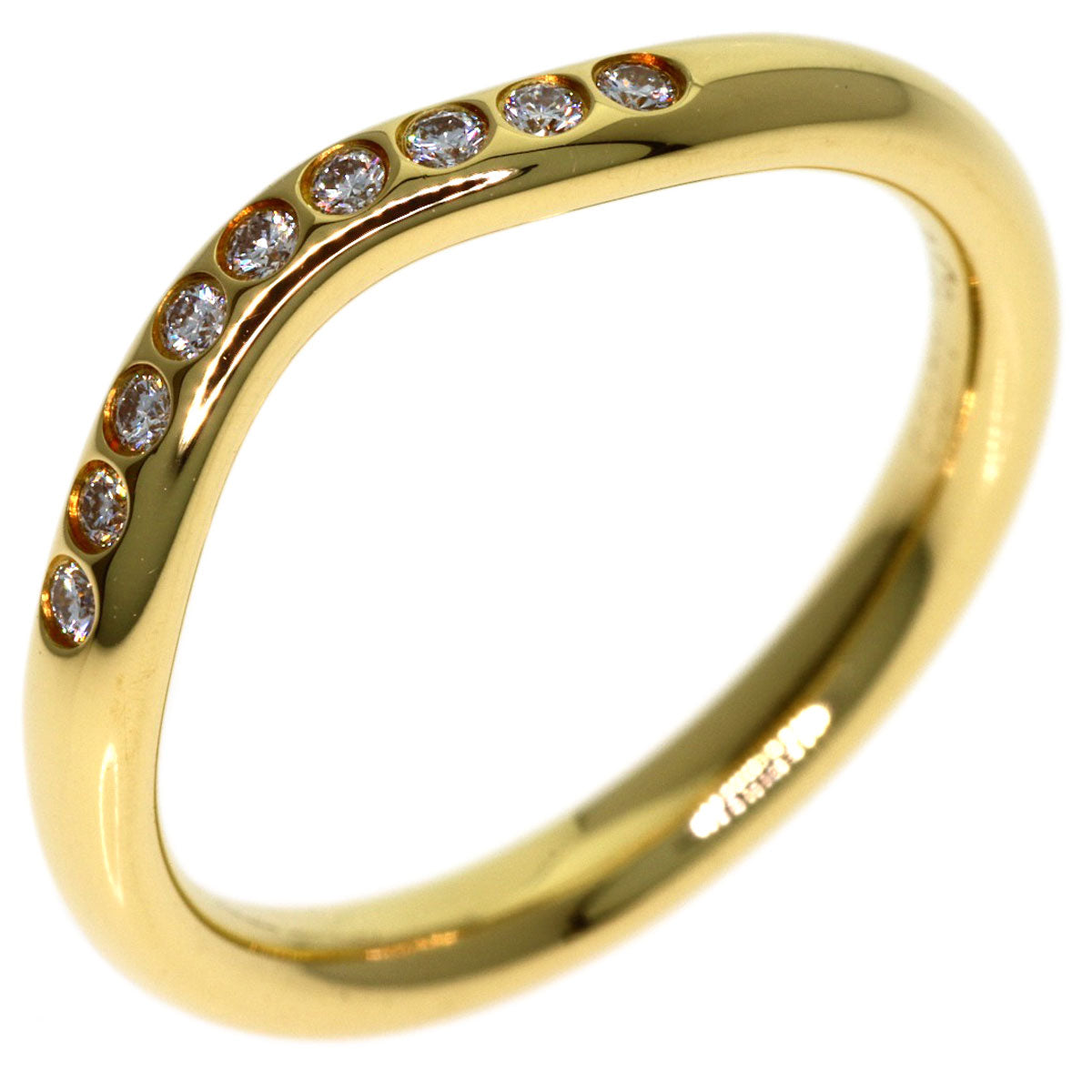 TIFFANY&Co. Curved band Diamond Ring K18 Yellow Gold Ladies [Used]