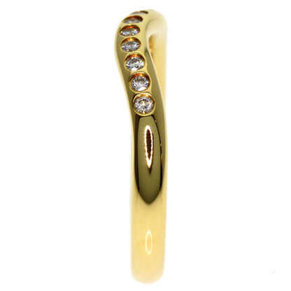 TIFFANY&Co. Curved band Diamond Ring K18 Yellow Gold Ladies [Used]