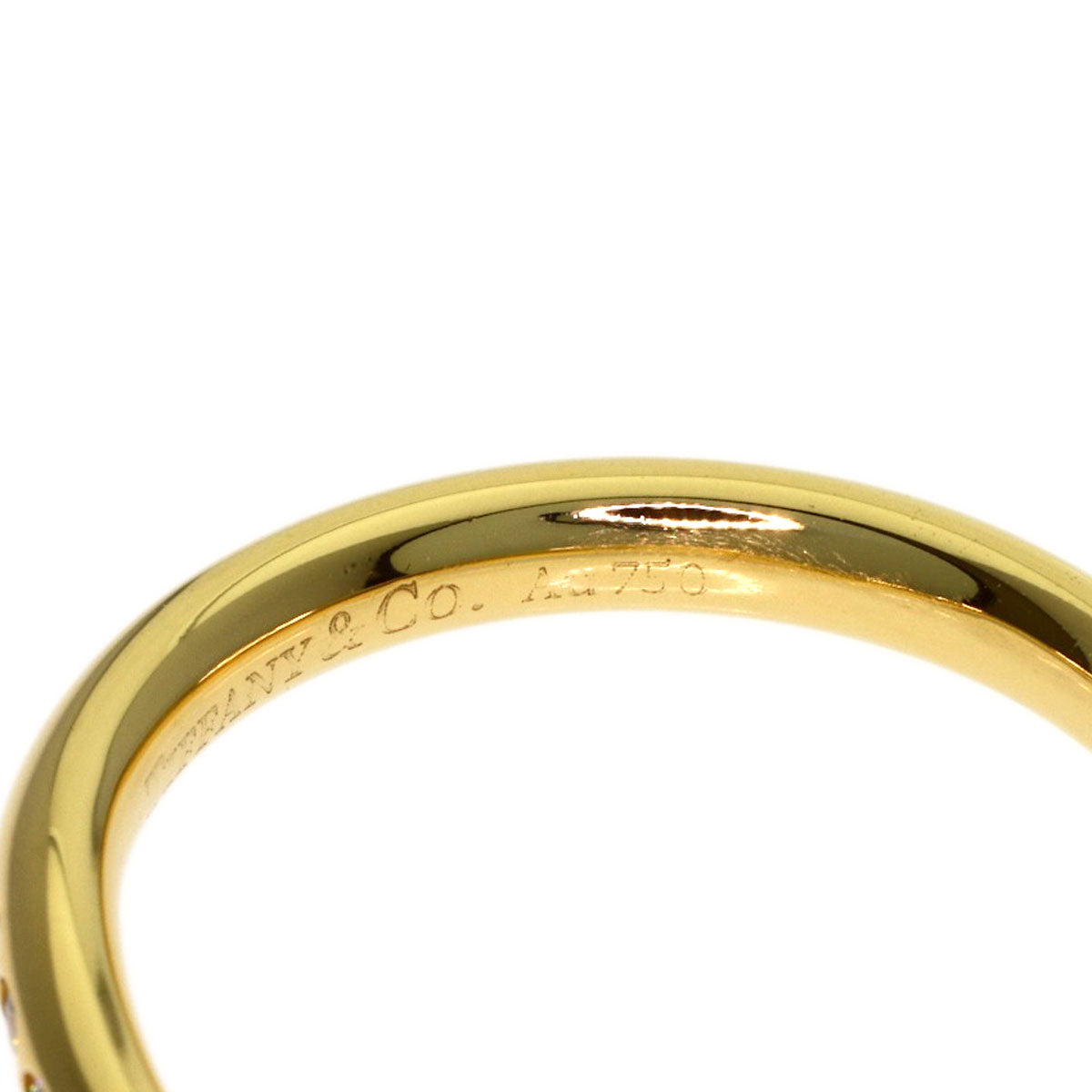 TIFFANY&Co. Curved band Diamond Ring K18 Yellow Gold Ladies [Used]