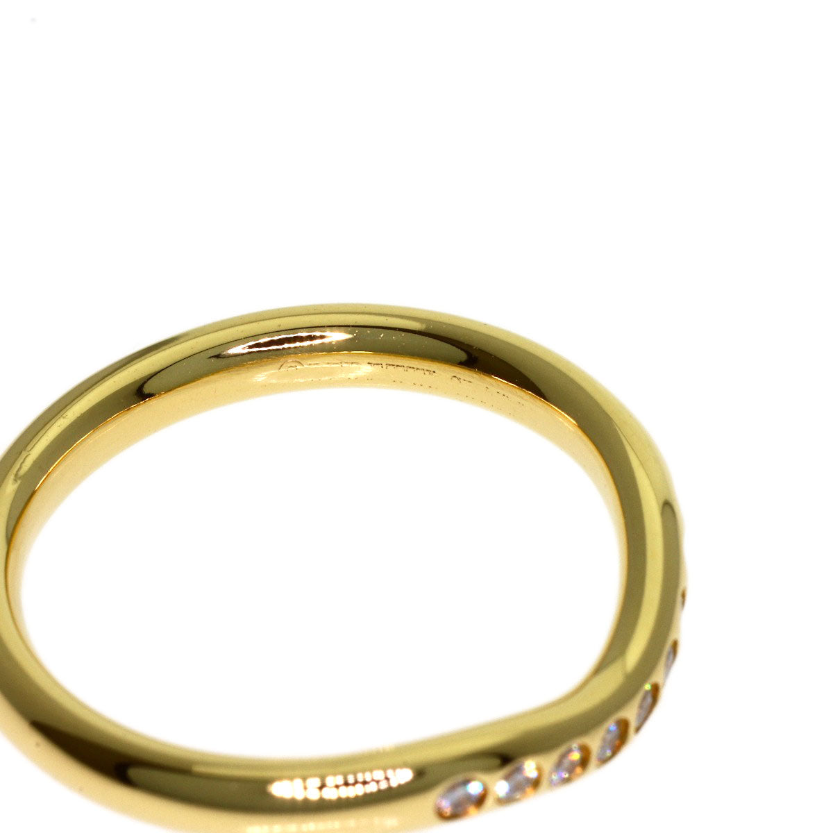 TIFFANY&Co. Curved band Diamond Ring K18 Yellow Gold Ladies [Used]