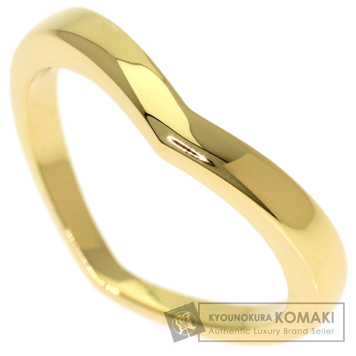 TIFFANY&Co. V band Ring K18 Yellow Gold Ladies [Used]