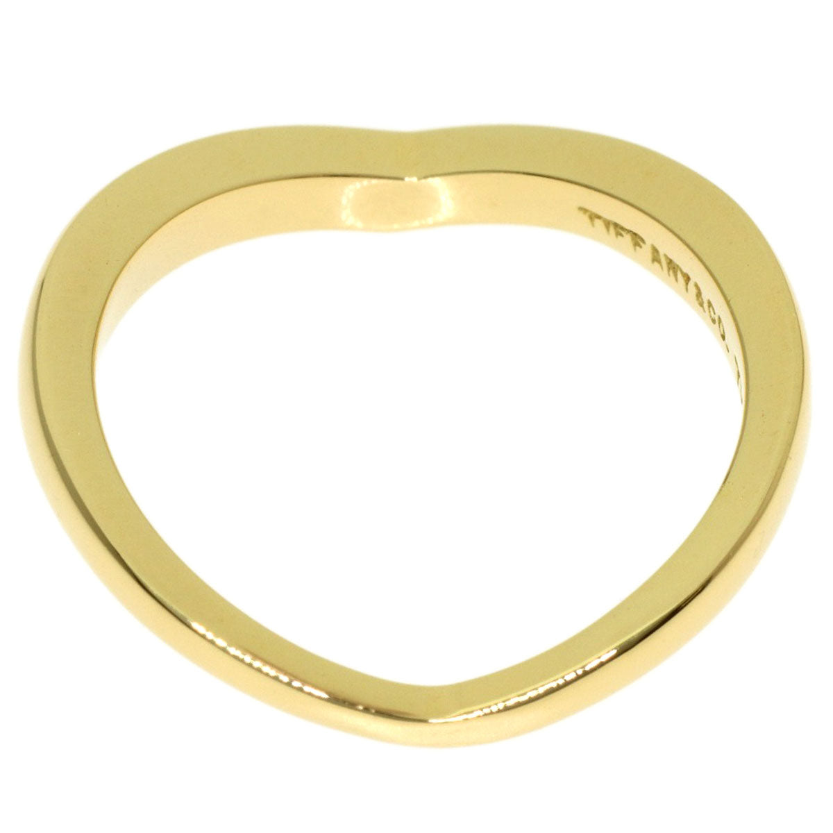 TIFFANY&Co. V band Ring K18 Yellow Gold Ladies [Used]