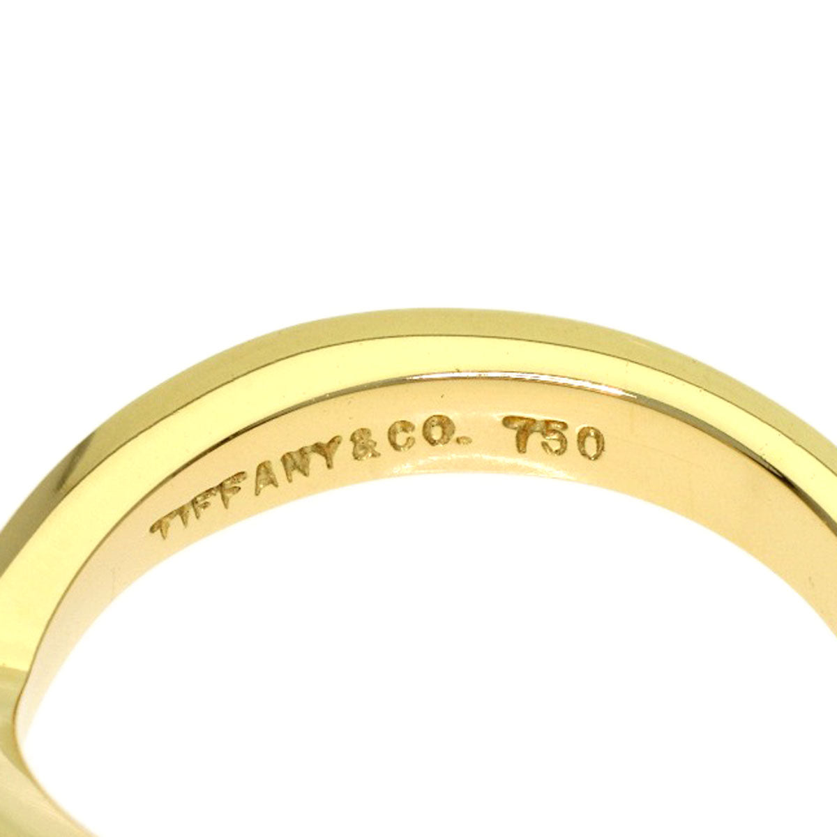 TIFFANY&Co. V band Ring K18 Yellow Gold Ladies [Used]