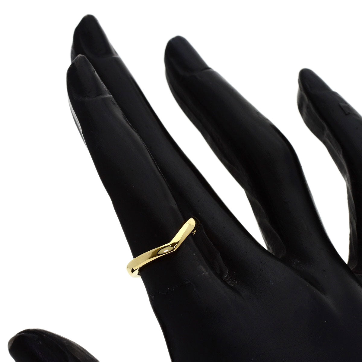 TIFFANY&Co. V band Ring K18 Yellow Gold Ladies [Used]