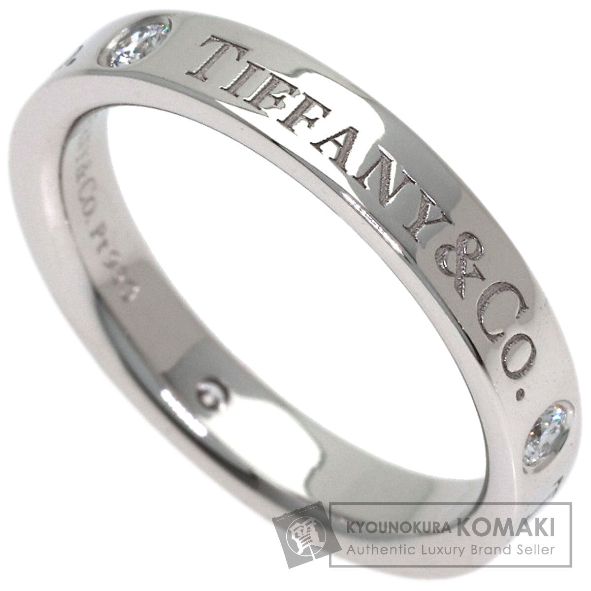 TIFFANY&Co. Flat band 3P Diamond Ring Platinum PT950 Ladies [Used]