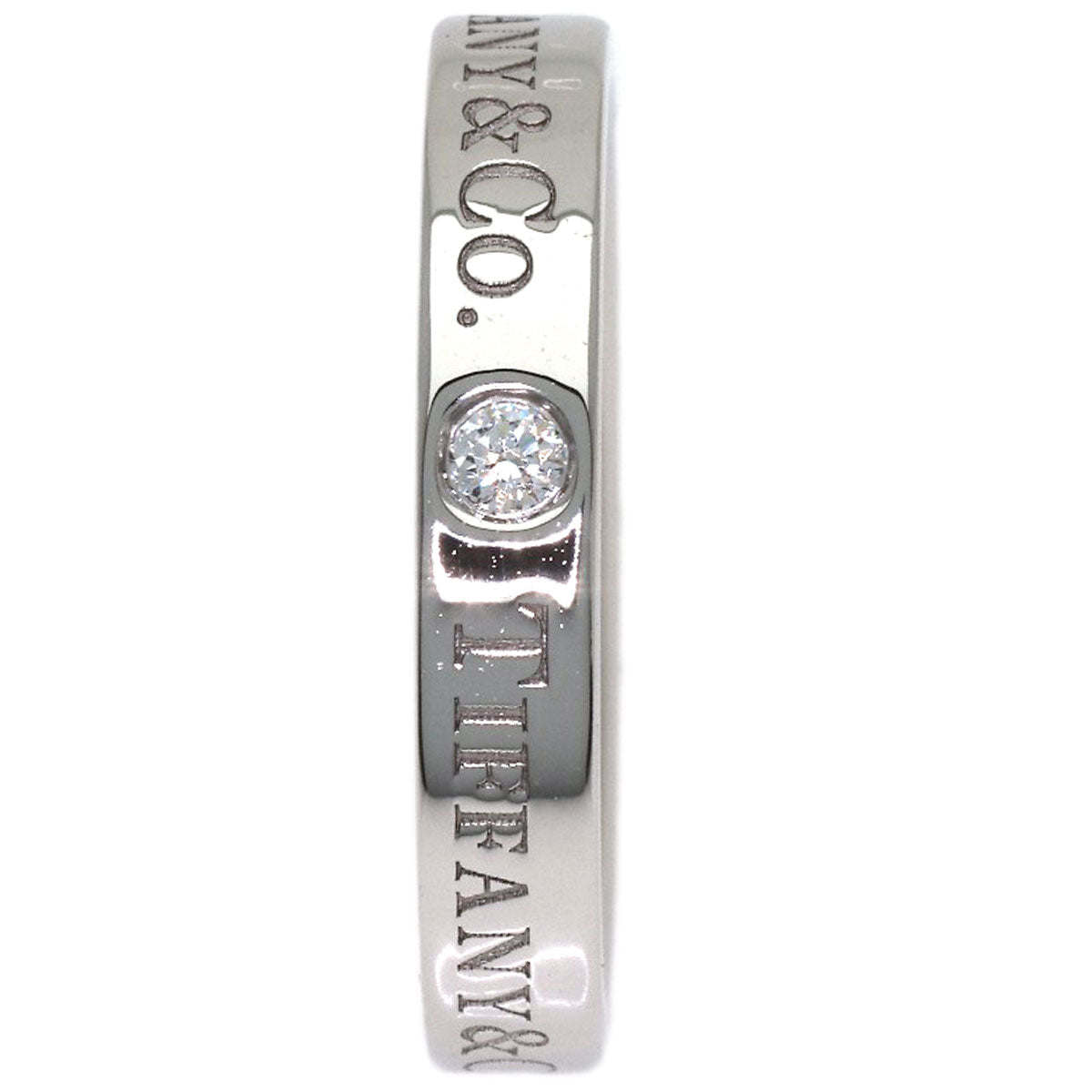 TIFFANY&Co. Flat band 3P Diamond Ring Platinum PT950 Ladies [Used]
