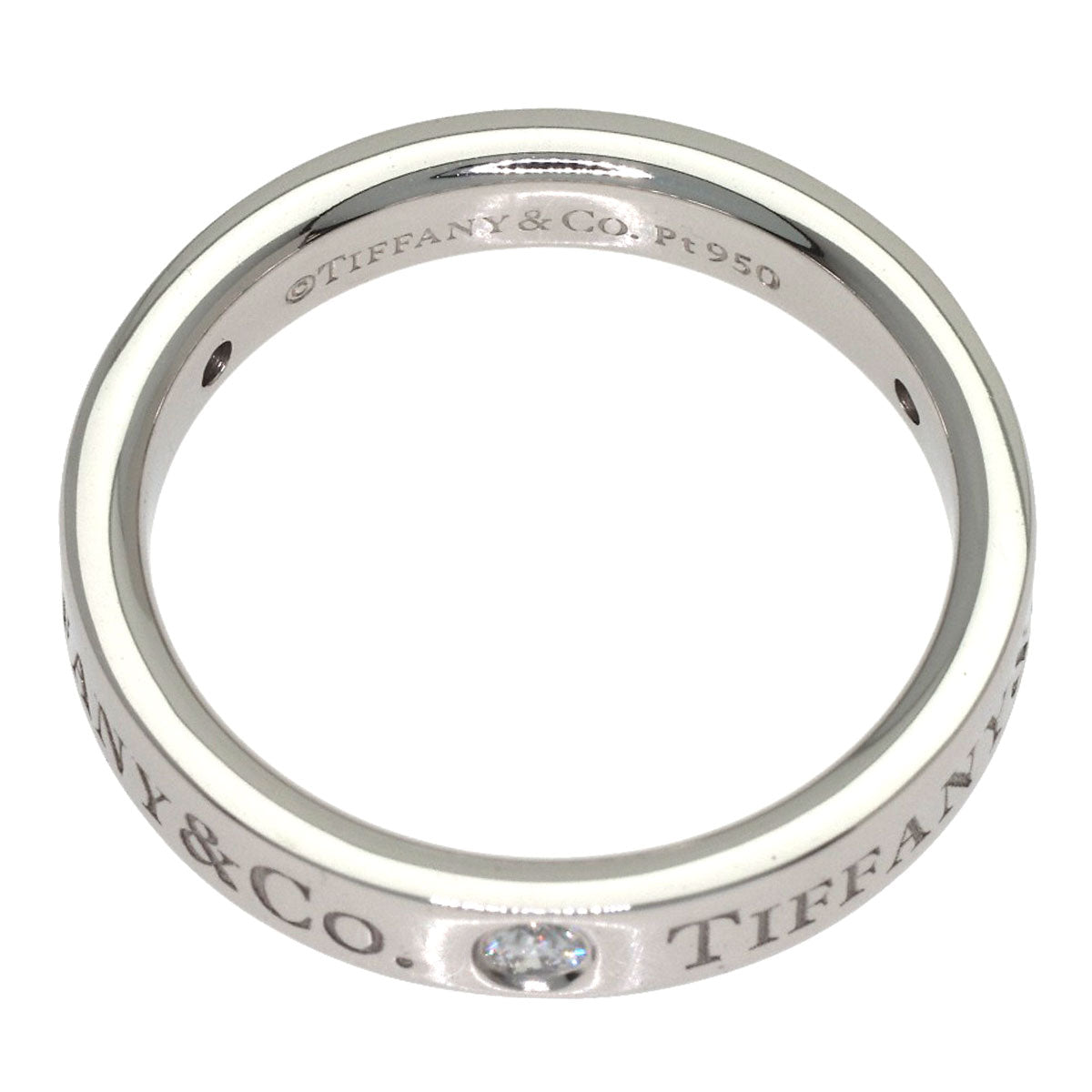 TIFFANY&Co. Flat band 3P Diamond Ring Platinum PT950 Ladies [Used]