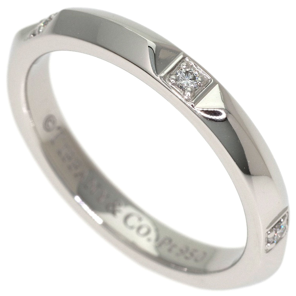 TIFFANY&Co. True Band Diamond Ring Platinum PT950 Ladies [Used]