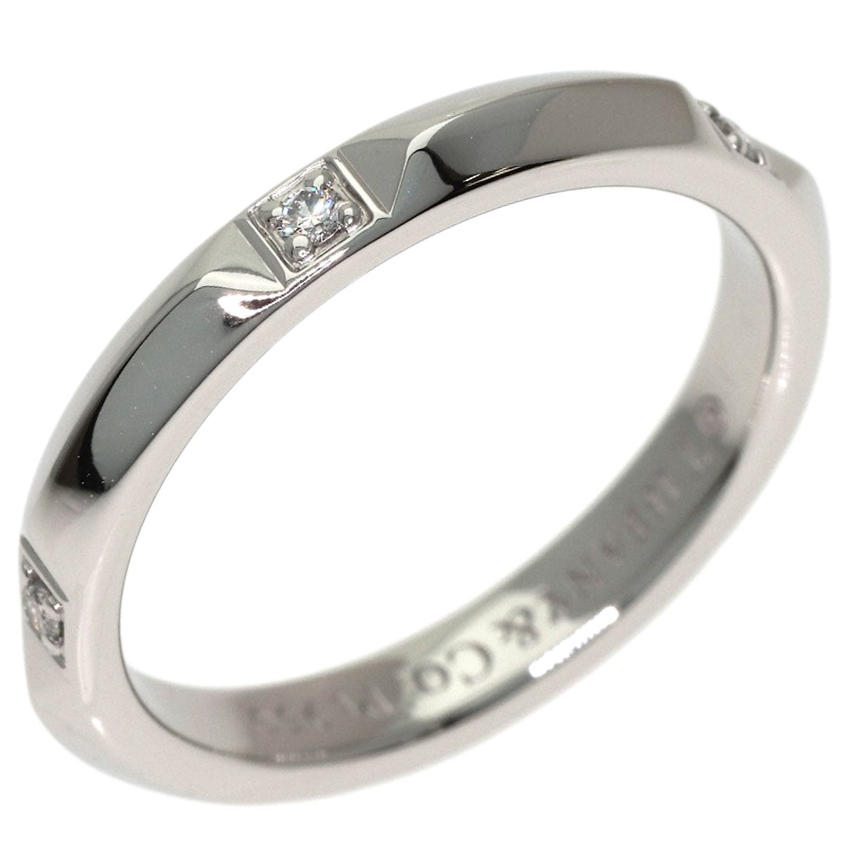 TIFFANY&Co. True Band Diamond Ring Platinum PT950 Ladies [Used]