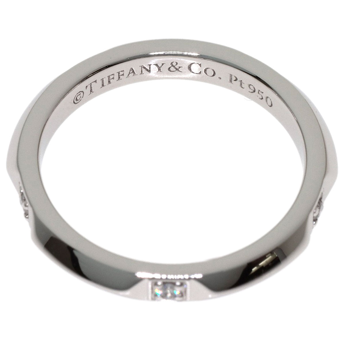 TIFFANY&Co. True Band Diamond Ring Platinum PT950 Ladies [Used]