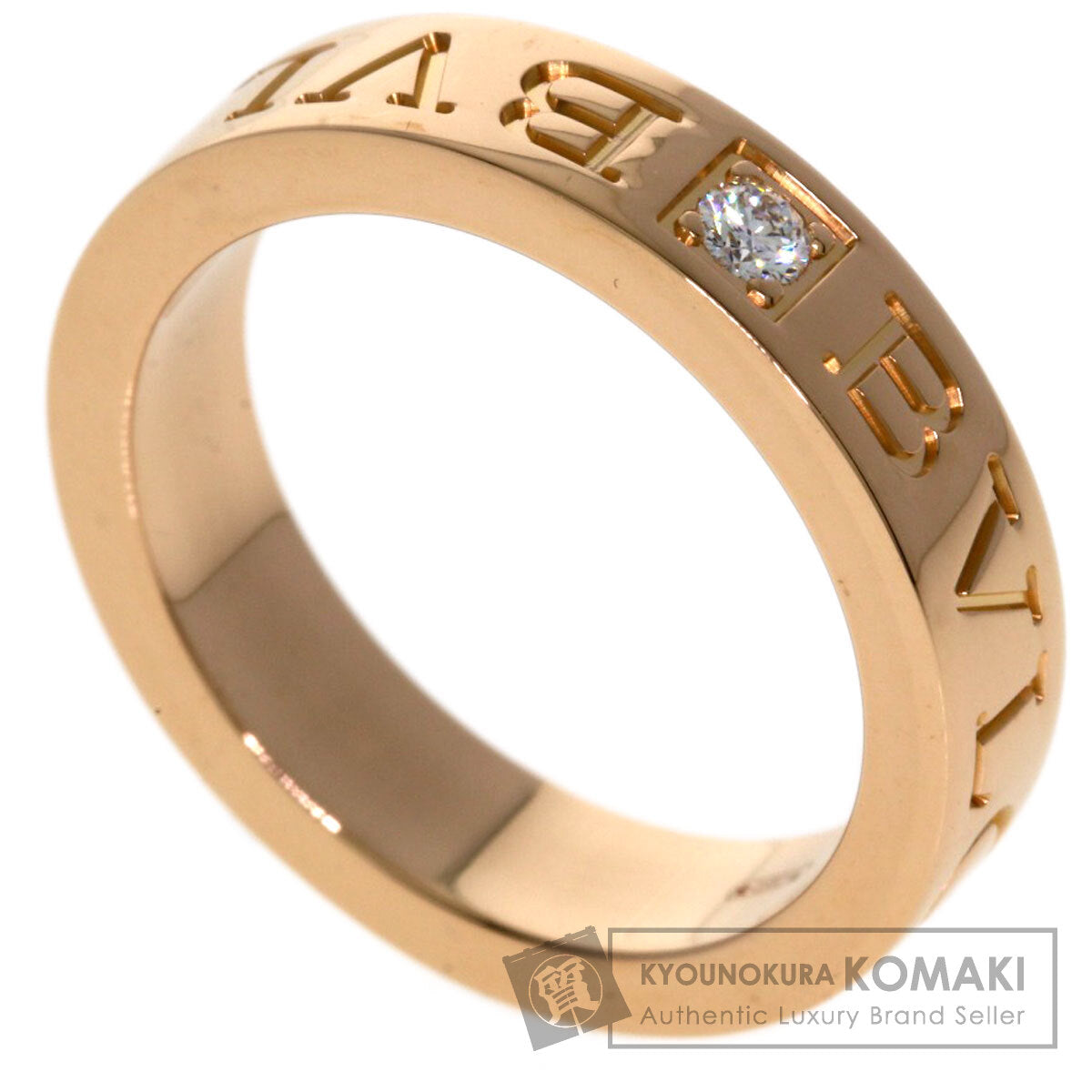 BVLGARI Double logo 1P Diamond Ring K18 Pink Gold Ladies [Used]