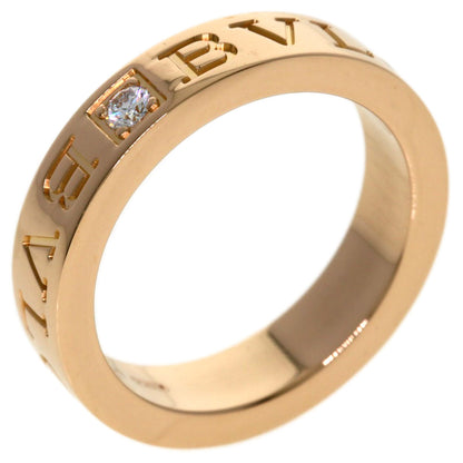 BVLGARI Double logo 1P Diamond Ring K18 Pink Gold Ladies [Used]