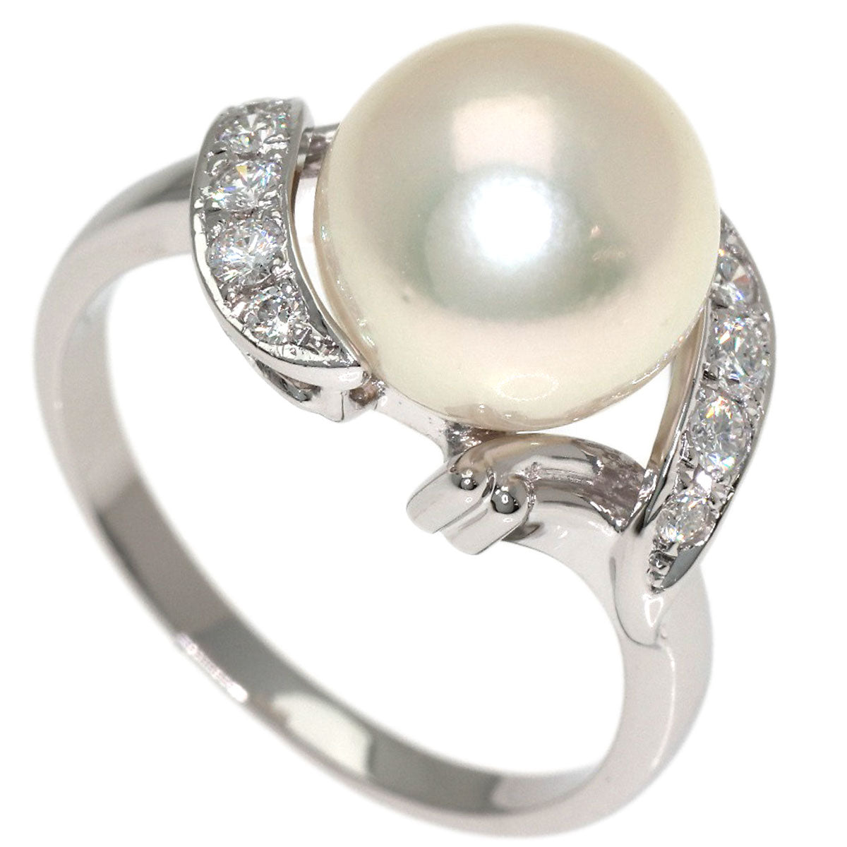 MIKIMOTO Pearl Pearl Diamond Ring Platinum PT950 Ladies [Used]